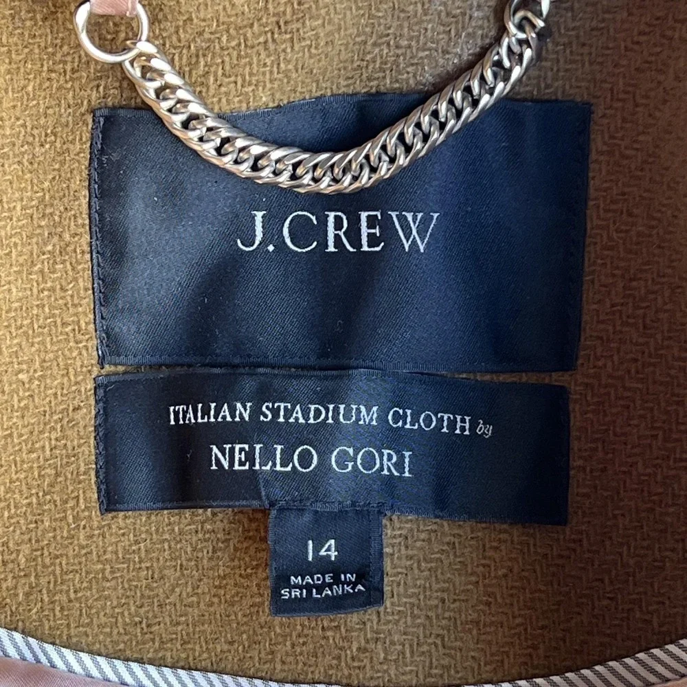 J.Crew Coat Womens 14 Brown Pea Coat Faux Fur Collar Double Breasted Pockets - Picture 4 of 12